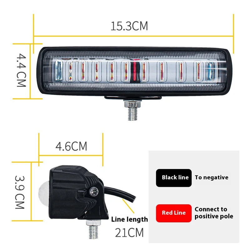 27W Forklift Lightstruck Safety Work Bar 12-80w Red Flood