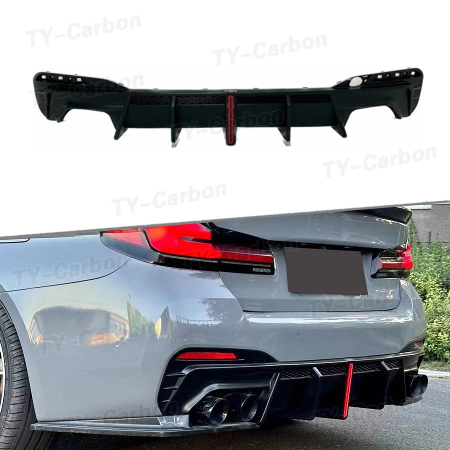 For BMW 5 Series G30 G38 Vten Glossy Black Rear Diffuser W