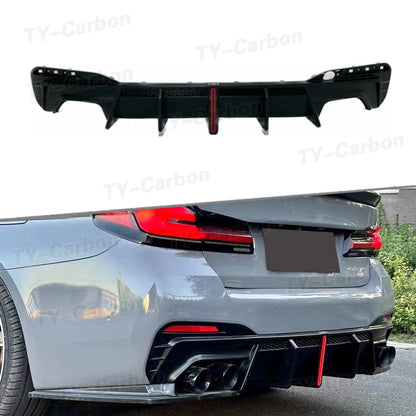 For BMW 5 Series G30 G38 Vten Glossy Black Rear Diffuser W