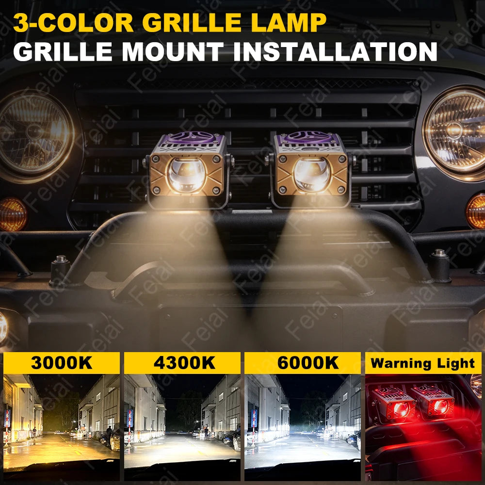 Wireless Remote Control Grille 3-color Strobe Front Grill