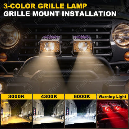 Wireless Remote Control Grille 3-color Strobe Front Grill