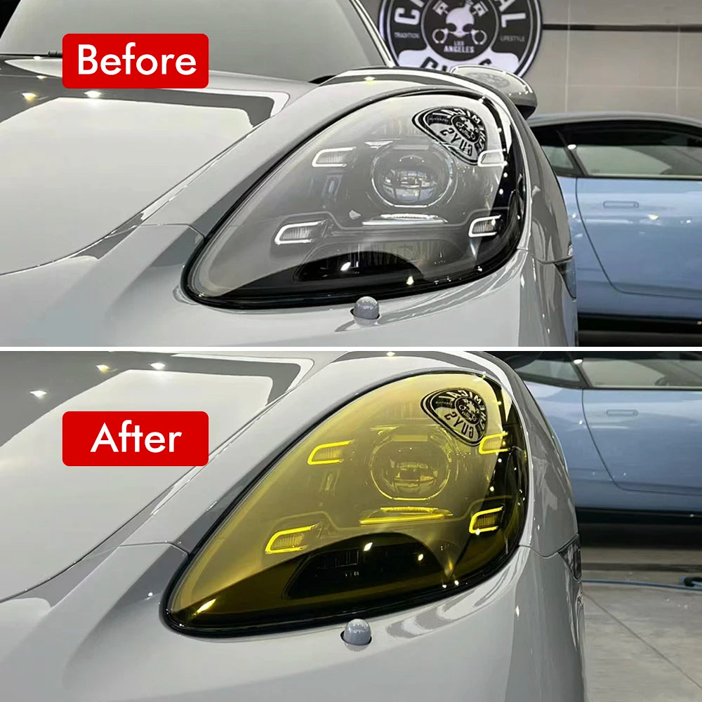 Yellow Headlight Taillight Tint Vinyl Film Sticker Easy Stick