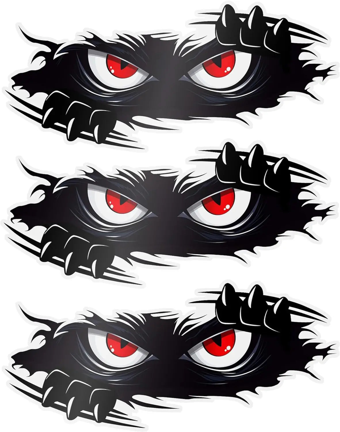 3PCS Funny Monster Sticker Waterproof 3D Vinyl Self Adhesive