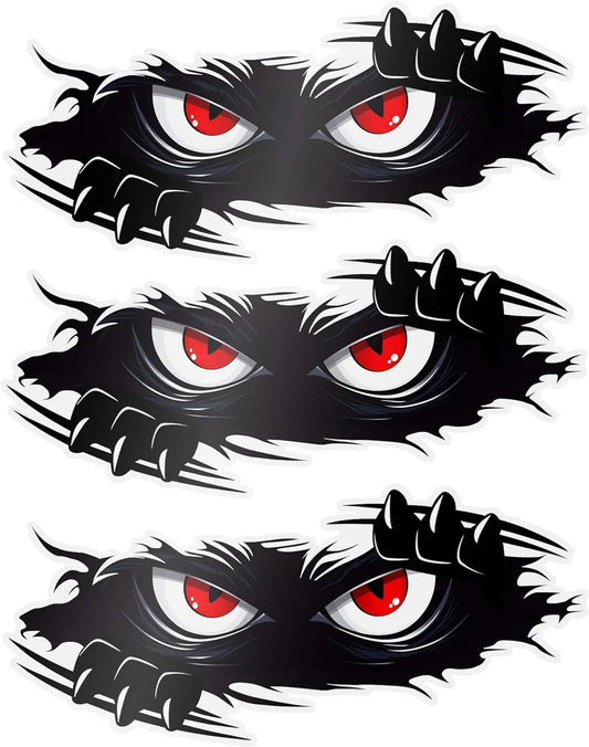 3PCS Funny Monster Sticker Waterproof 3D Vinyl Self Adhesive