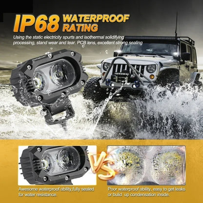 For Jeep Wrangler Auxbeam Inch Pods Auxiliary Work Spot Flood