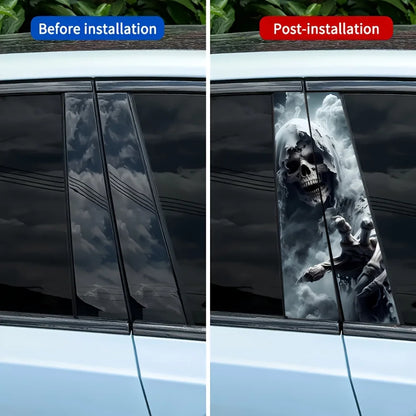 2-piece Set Ghost Skeleton Vinyl Stickers Easy Stick Tear
