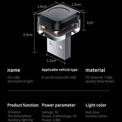 1X USB Mood Plug Play Interior Atmosphere Reading Decorations