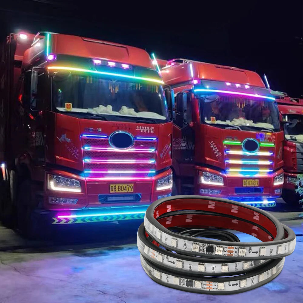 24V Truck Trailer Drl Strip Flowing Streamer Warning Night