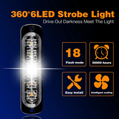 Strobe Warning Emergency Grille Flashing Lightbar 12V 24V Truck