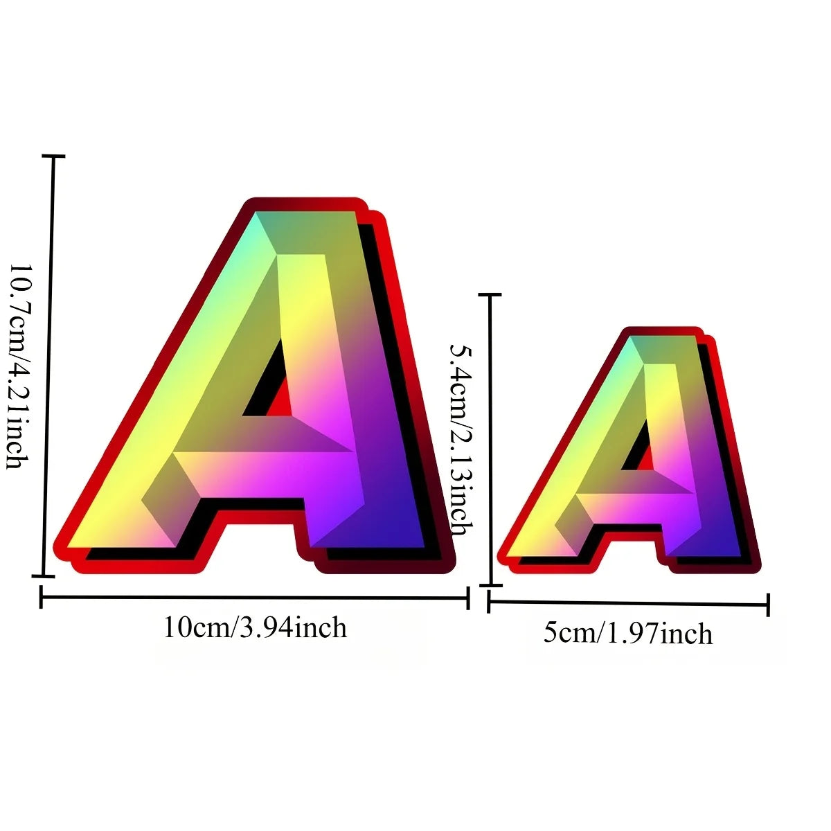 Holographic Gradient Letter Sticker Waterproof Vinyl Decal