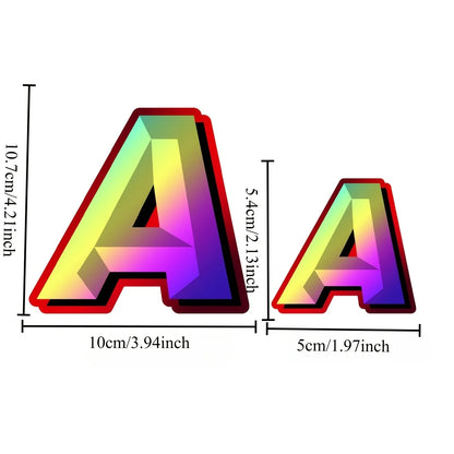 Holographic Gradient Letter Sticker Waterproof Vinyl Decal