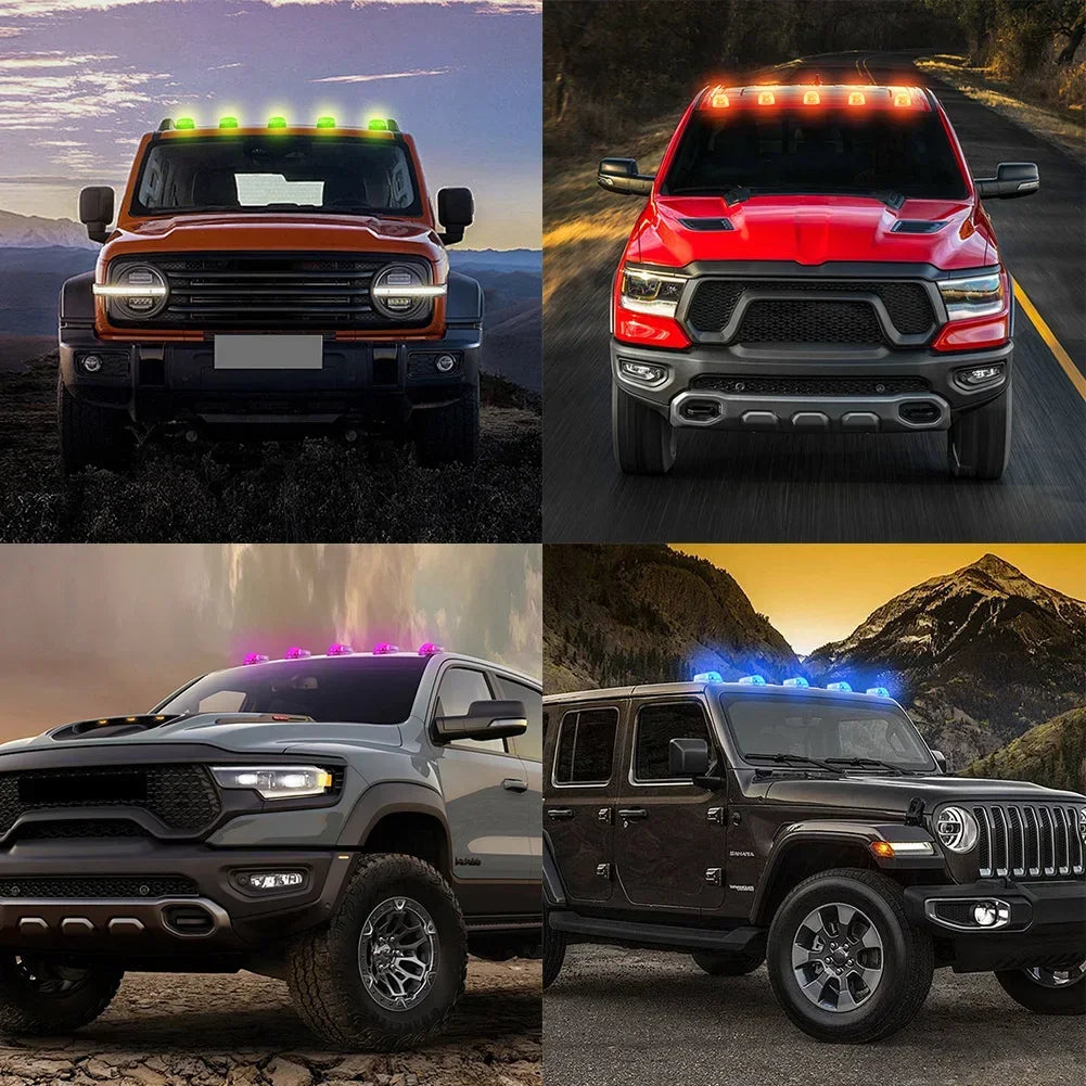 5PCS Solar Roof Colorful Modification Warning Compatible Dodge