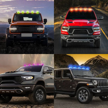 5PCS Solar Roof Colorful Modification Warning Compatible Dodge