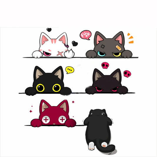 Funny Pet Stickers Climbing Cats Animal Body Creative Decals