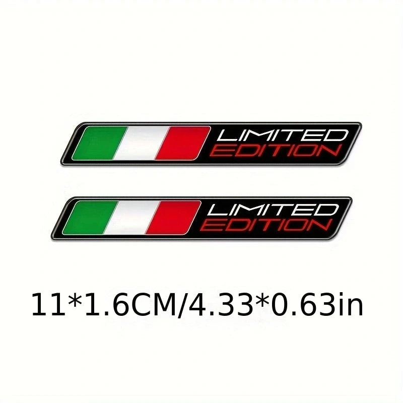 For Motorcycle Motobike 2PCS Italy Limited Edition Flag Sticker