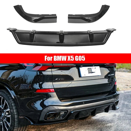 For BMW X5 G05 2018-2025 Bright Black Rear Bumper Diffuser
