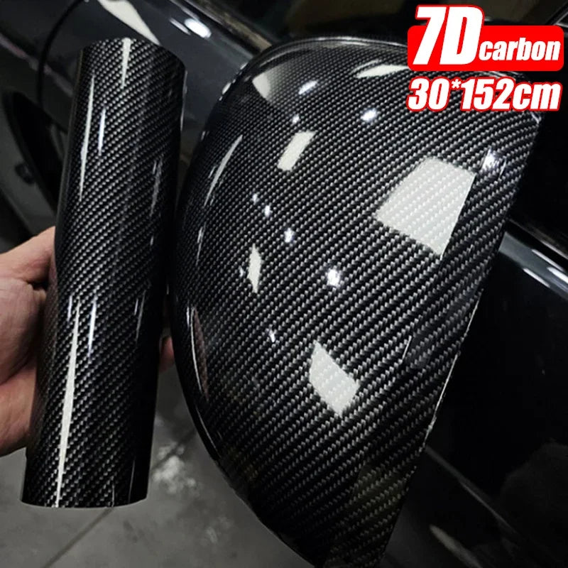 Glossy 7D Carbon Fiber Vinyl Wrap Film Body Waterproof