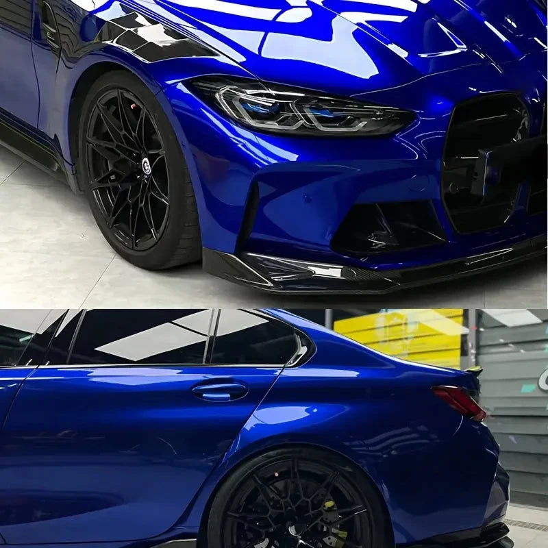 Premium Candy Gloss Metal Dark Blue Vinyl Wrap Adhesive