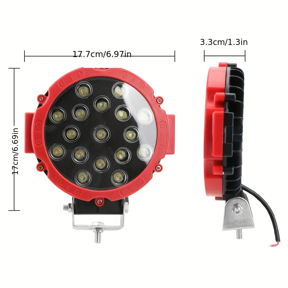 For Boat Jeep ATV Inch 51W Round Offroad Spot Driving Pod Bumper