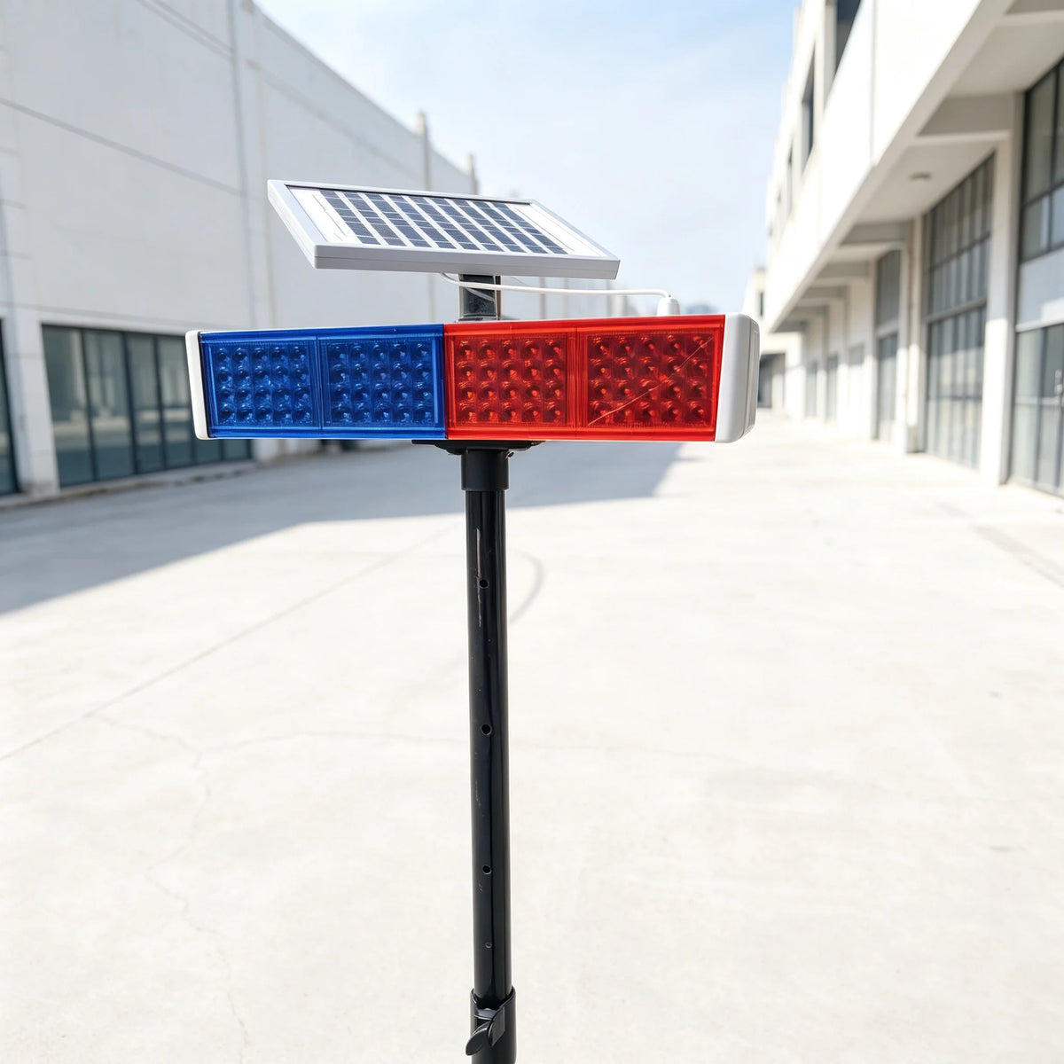 multi-solar Warning Flash Red Blue Night Traffic Road