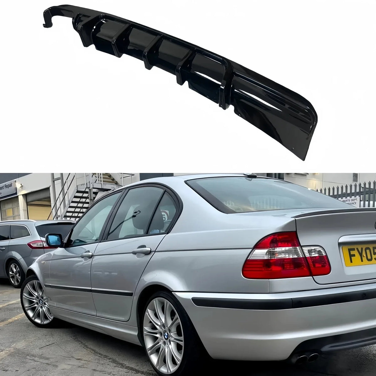 For BMW 3 Series E46 M-Sport Gloss Black Rear Bumper Diffuser