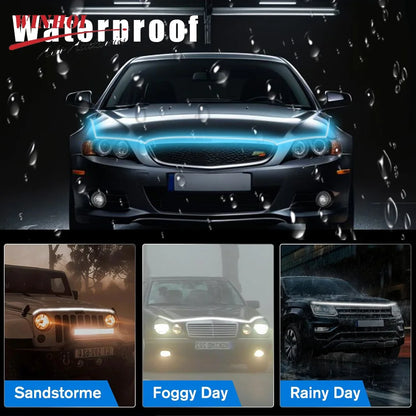 Dynamic Hood Strip Exterior Flexible Daytime Running Engine Cover