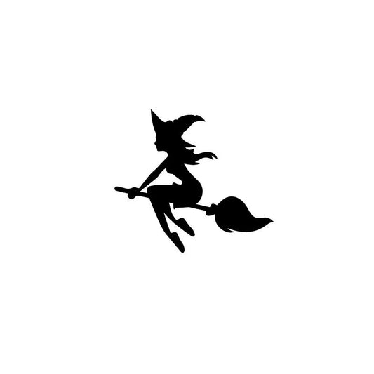 Sticker Cartoon Witch Silhouette Creative Body Window