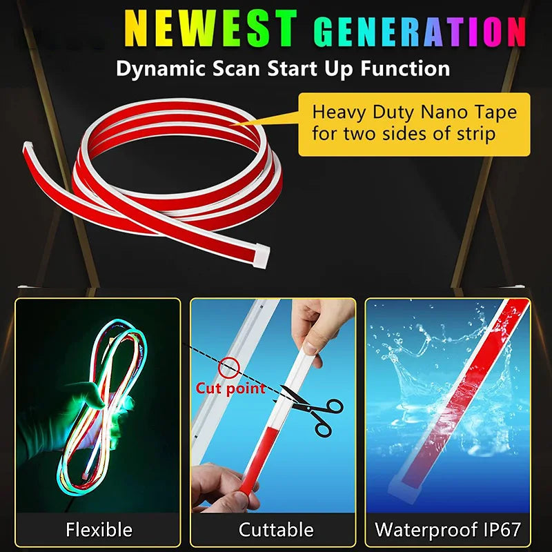 RGB Hood Multicolor Dynamic Scan Start Daytime Running Turn