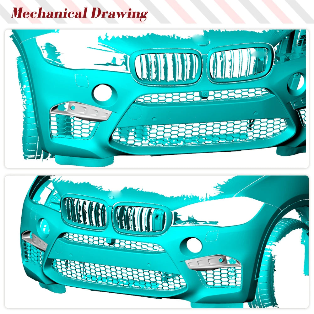 For BMW F85 X5M F86 X6M Dry Carbon Fiber Front Bumper Canards