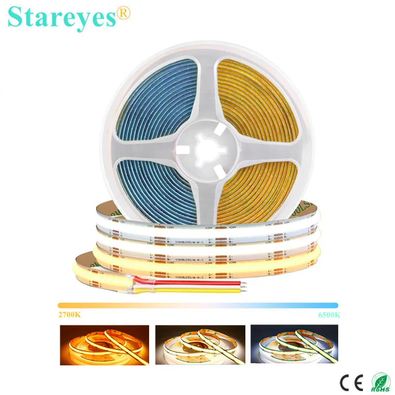 Cob Cct Strip dc12v 24V 608 M 5M 10M