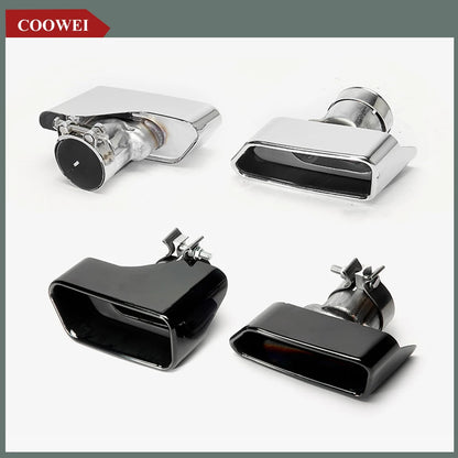 For BMW 5 Series F10 F18 1pair 304 Stainless Steel Square