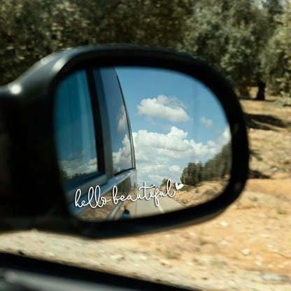 Design Hello Beautiful Stickers Rearview Mirror Sticker Body