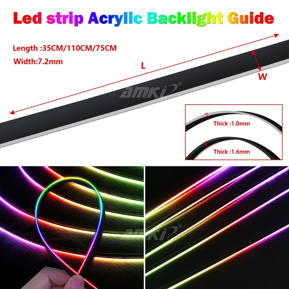 Symphony Ambient Acrylic Strip Guide Backlight Rainbow Atmosphere