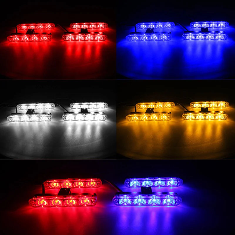 In Red Blue Emergency 12LED Signal 12V Wireless Remote