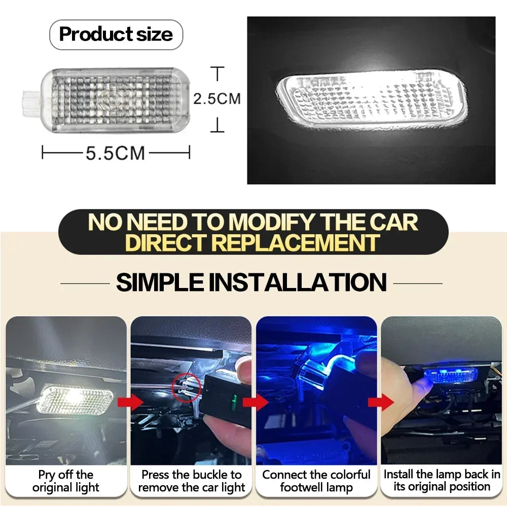 For Audi A1 8X A3 8V Footwell 8Y A4 B8 B9 A5 8T A6 C6