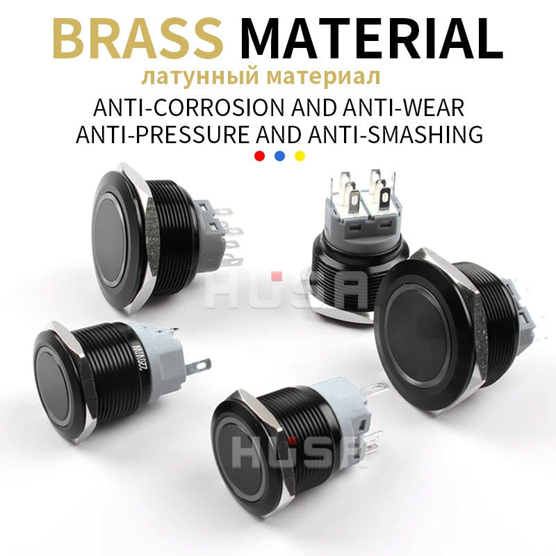 12 22MM Black Shell Push Button Switch Metal Waterproof