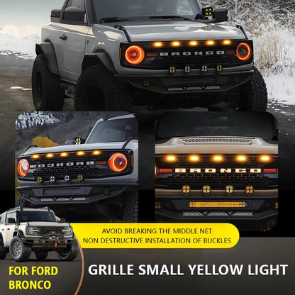 For Ford Bronco Center Front Grille Small Amber Front Grille