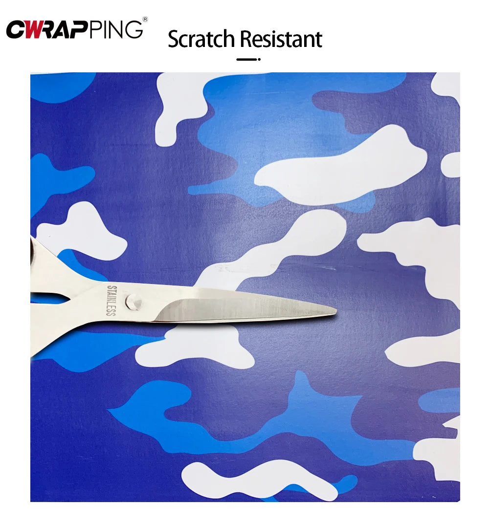 For Computer Motorcycle Stickers Blue Camouflage Pattern Vinyl