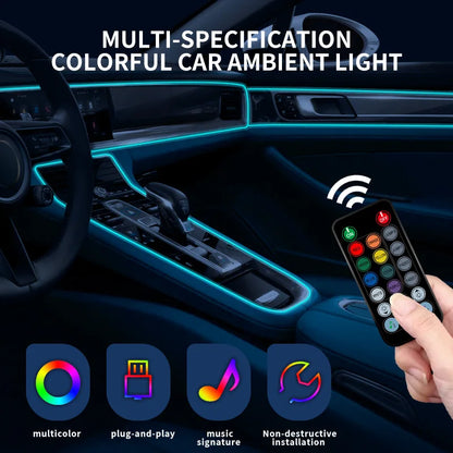 For Auto Diy Flexible Ambient Light Interior Remote APP El