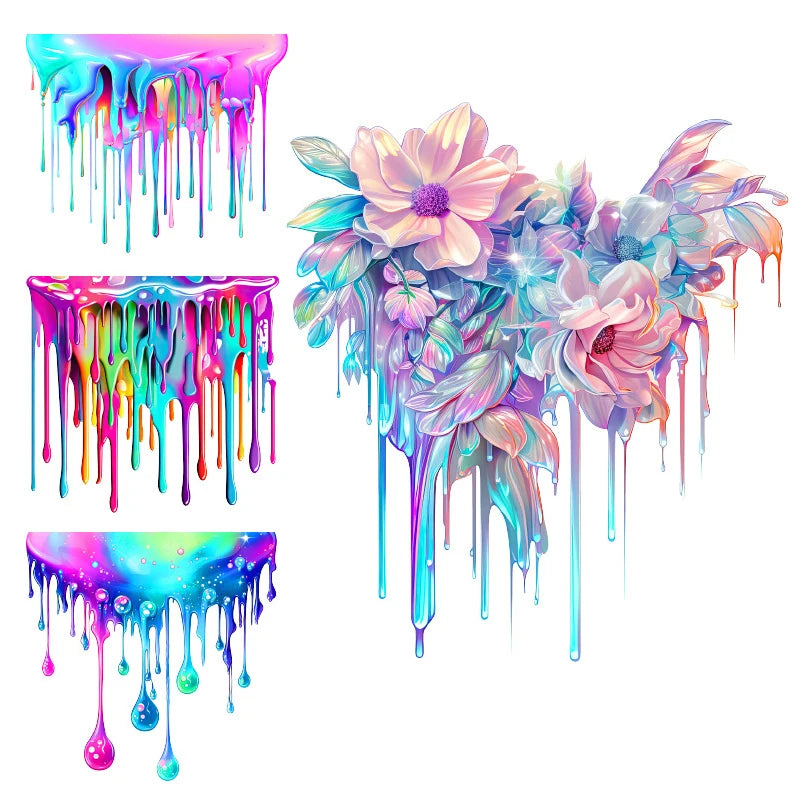 Decoractive Stickers Dopamine Coloured Fluid Paint Vinyl