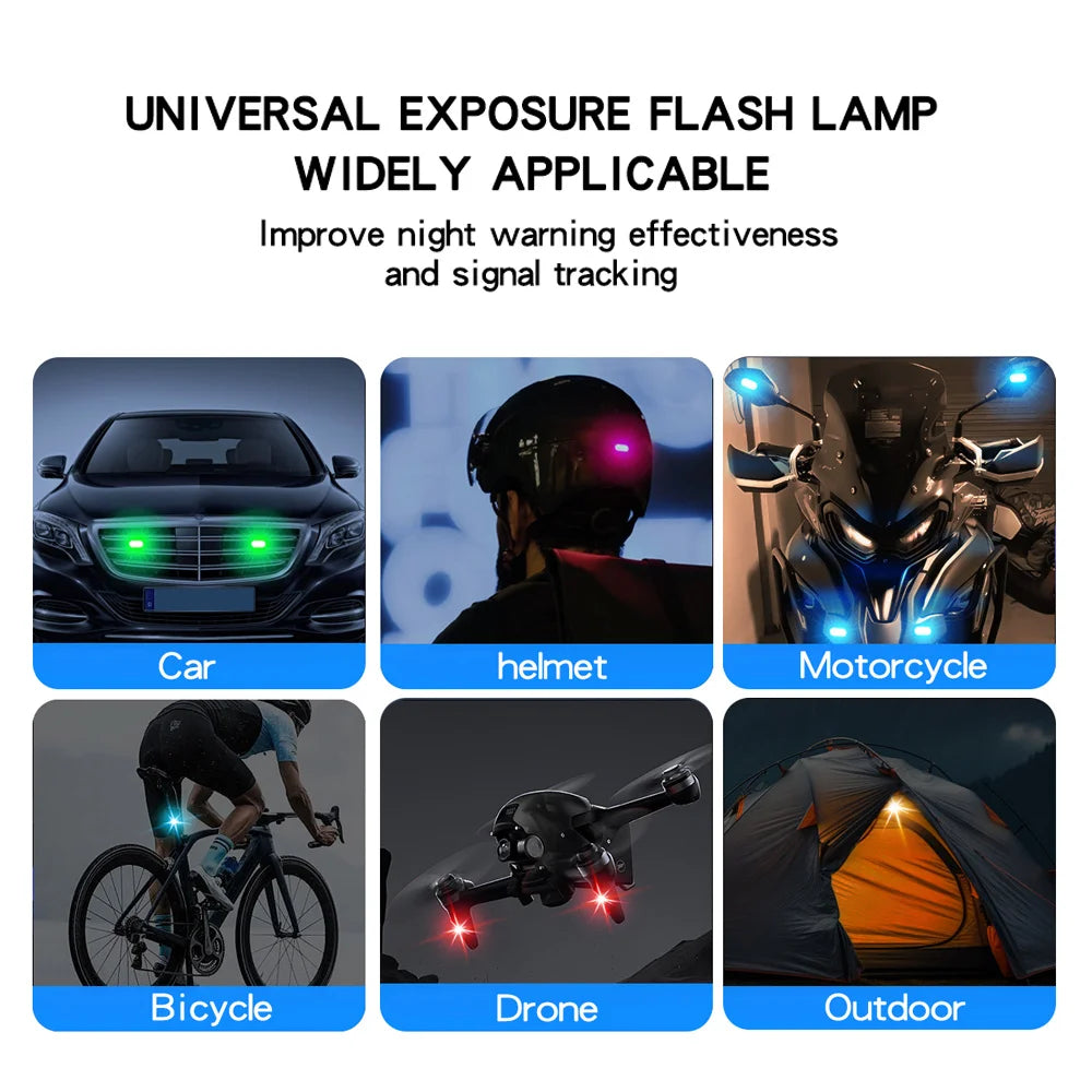 For Motorcycle Colors Atmospher Wireless Strobe Warning Aircraft