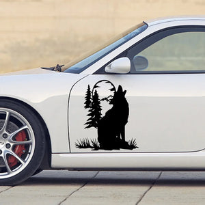 Creative Wolf Tree Forest Decor Sticker Body Side Decoraiton