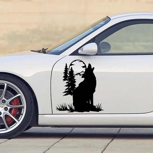 Creative Wolf Tree Forest Decor Sticker Body Side Decoraiton