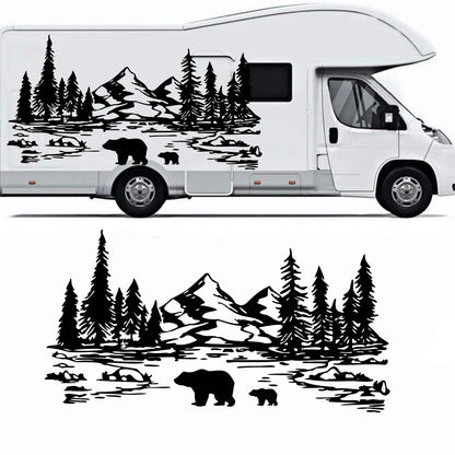 Large Mountain Bear Tree Camping Rv Sticker Wildlife Travel