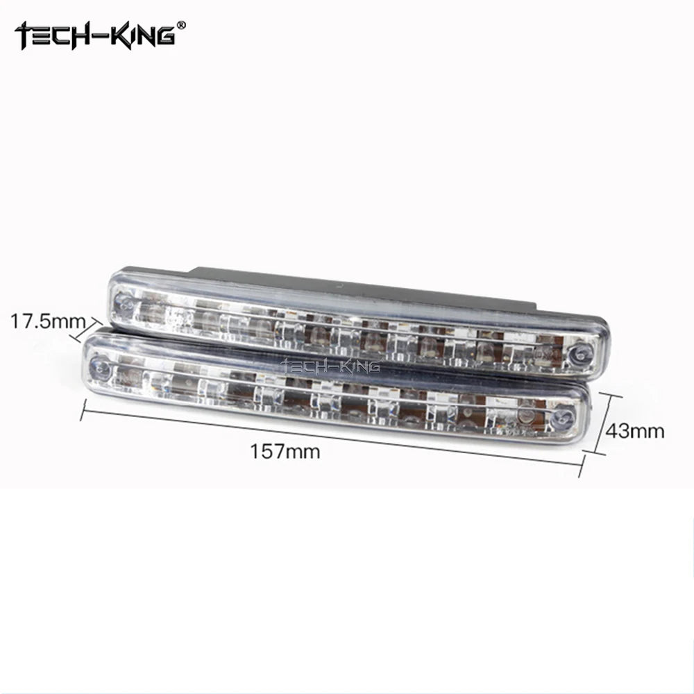 A Set Drl 8LED Daytime Running 12V ultra-bright Flexible