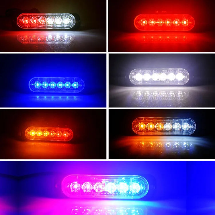 Waterproof 6leds Strobe Fixed Flash 12V 24V
