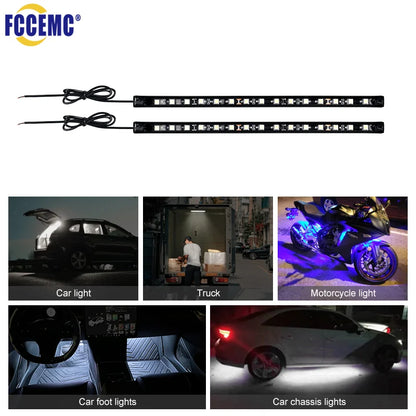 2PCS Ambient Lighting Strip Waterproof Motocycle Backlight
