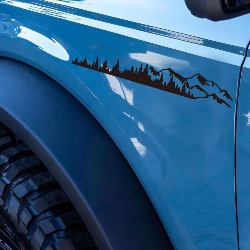 Camp Motorhome Side Body Window Bumper Sticker Large Mountain
