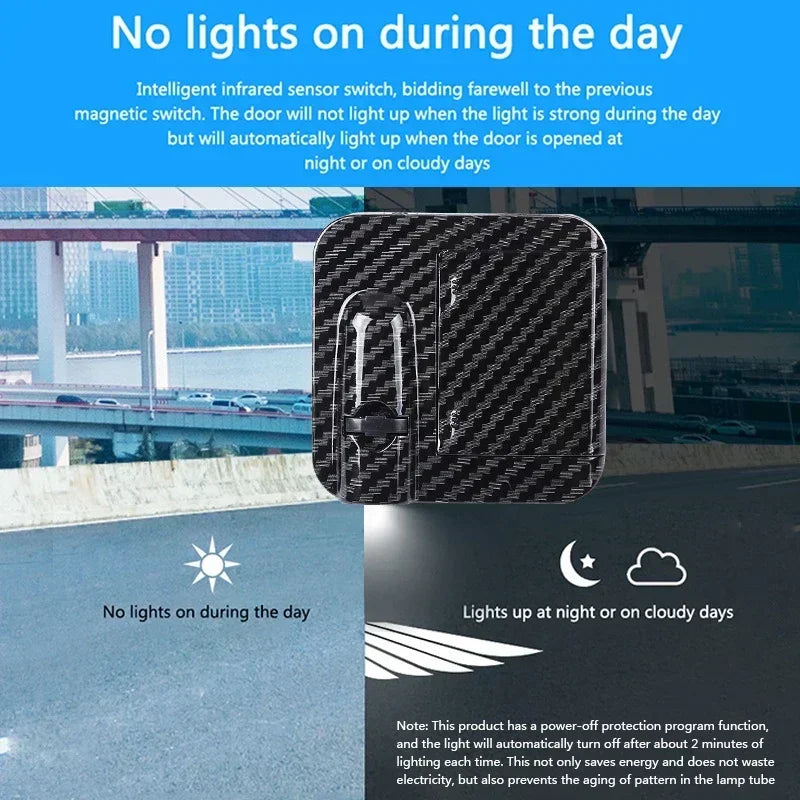 2PCS Angel Wings Wireless Door Welcome Courtesy Shadow Projector