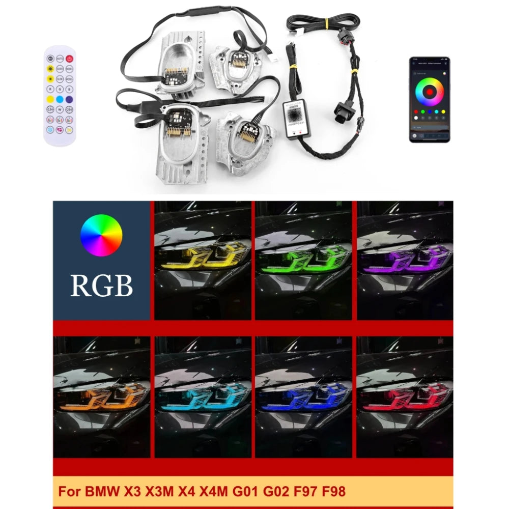 For BMW X3 X4 X3M X4M Multicolor RGB Red Agnel Eyes Drl Module